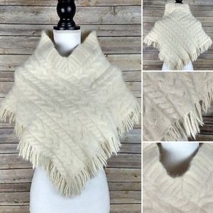 Soft cream sweater poncho